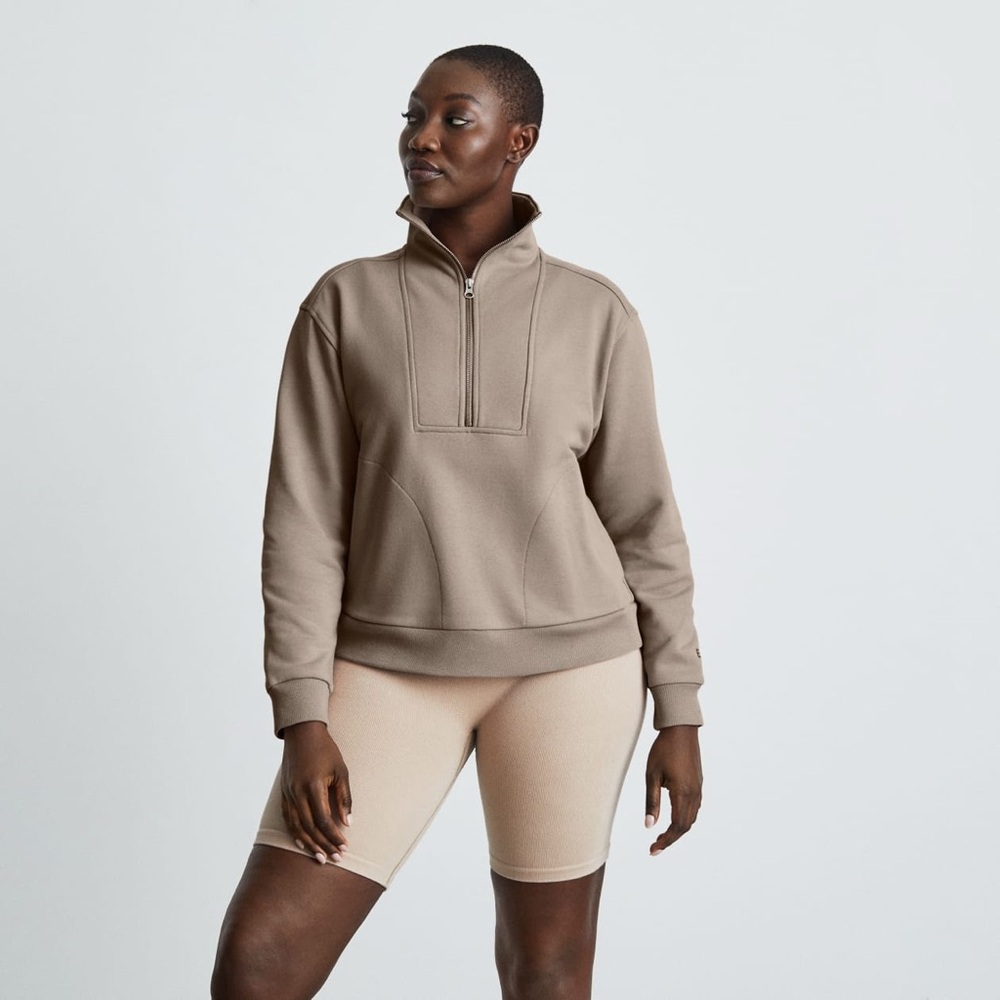 Everlane The Track Half Zip | Burnt Sugar Tan